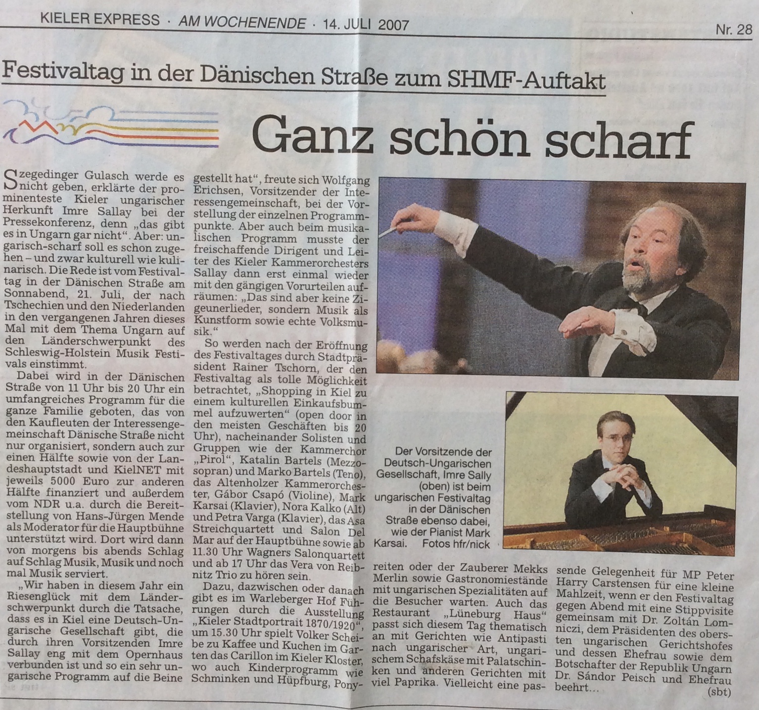 Zeitungsausschnitt Kieler Express 14.07.2007